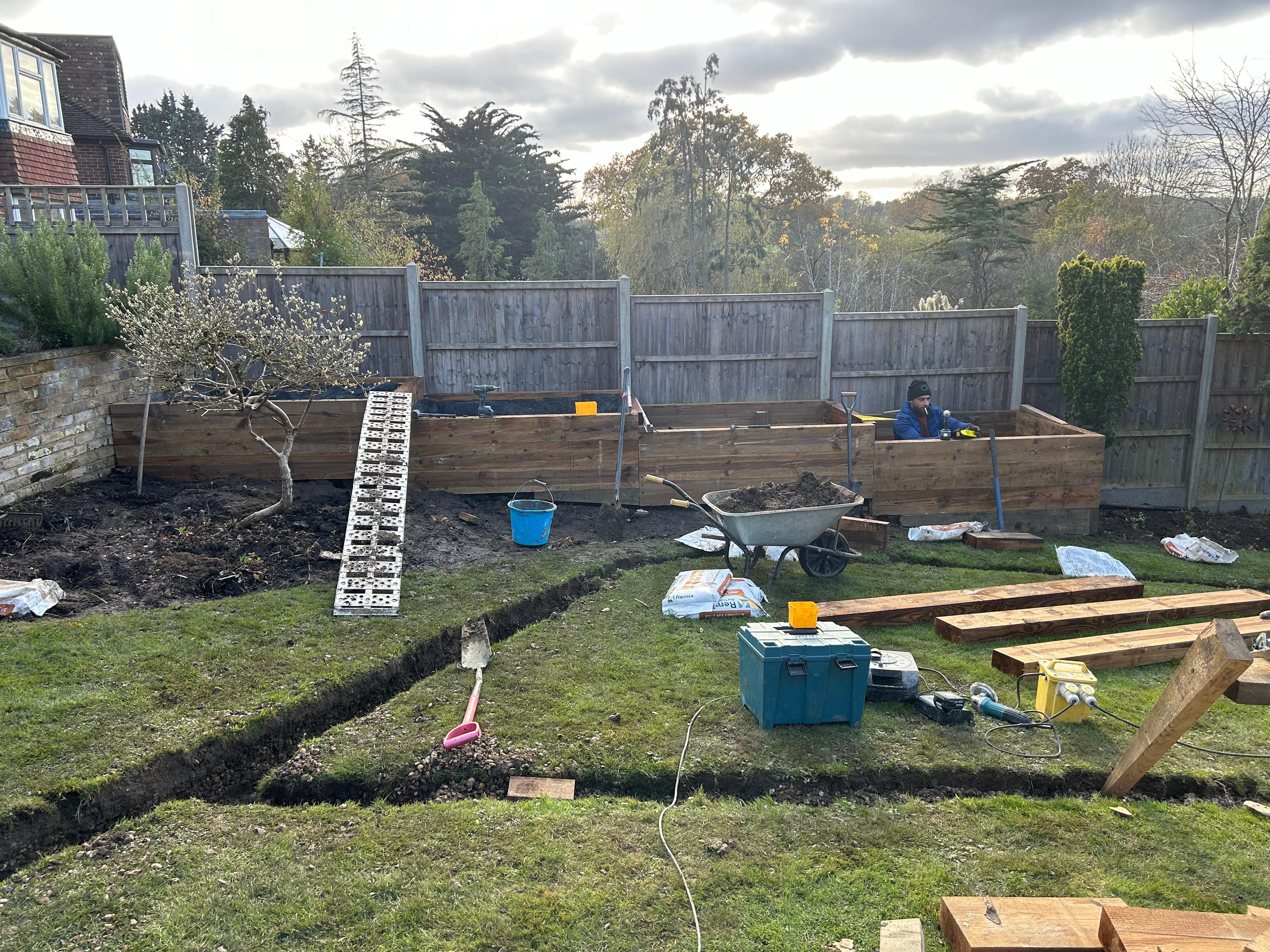 Landscaping project before