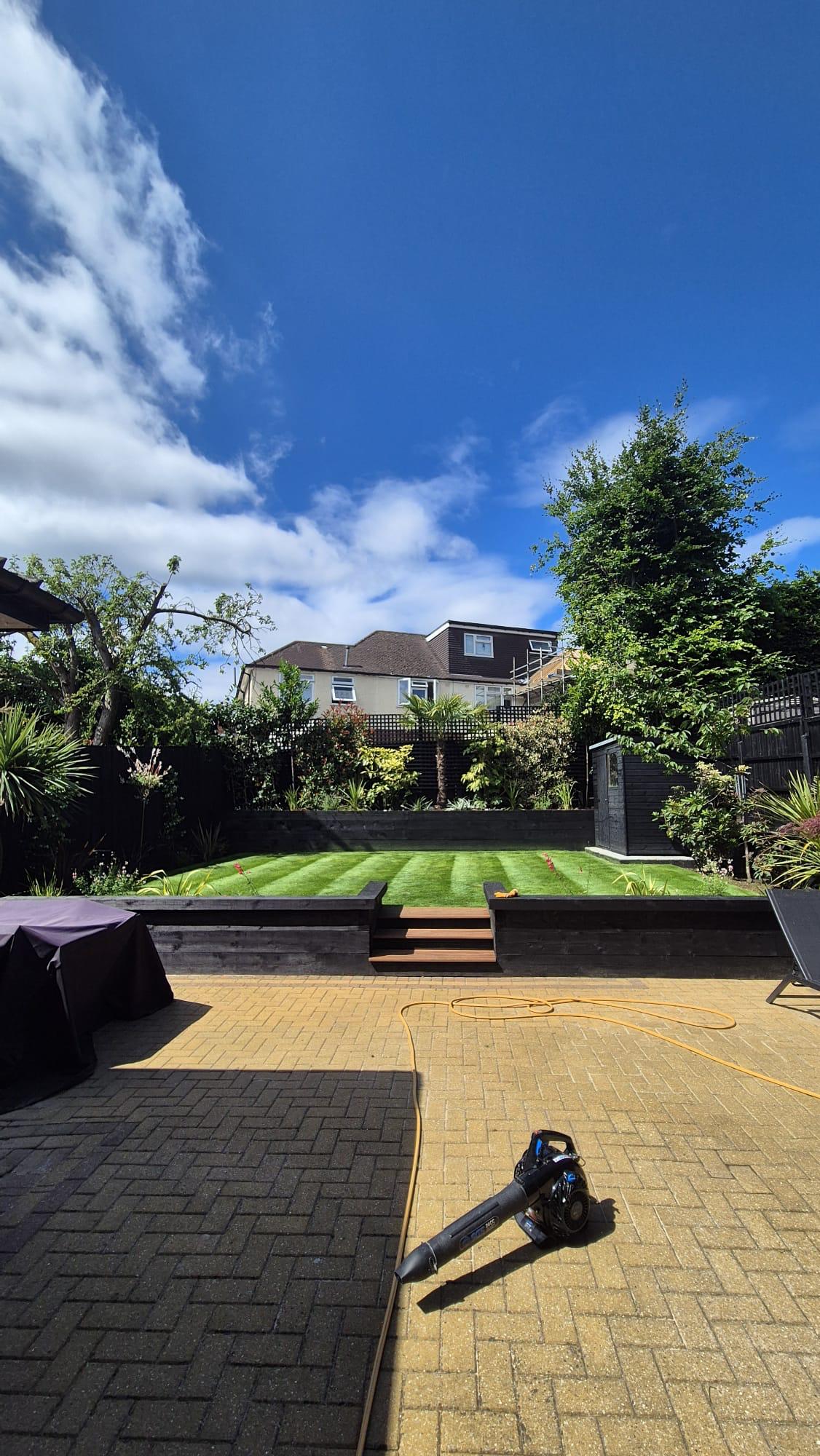 Landscaping during and after