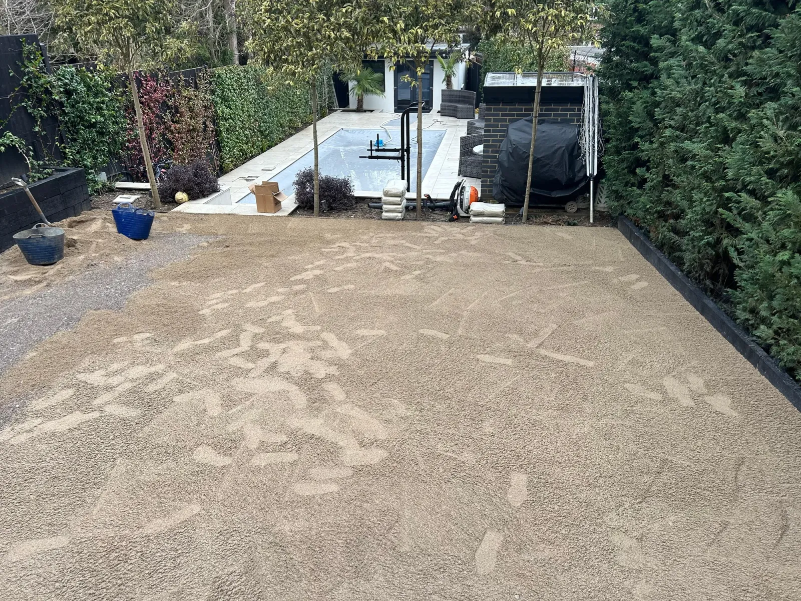 Artificial turf installation, sub-base preparation stage