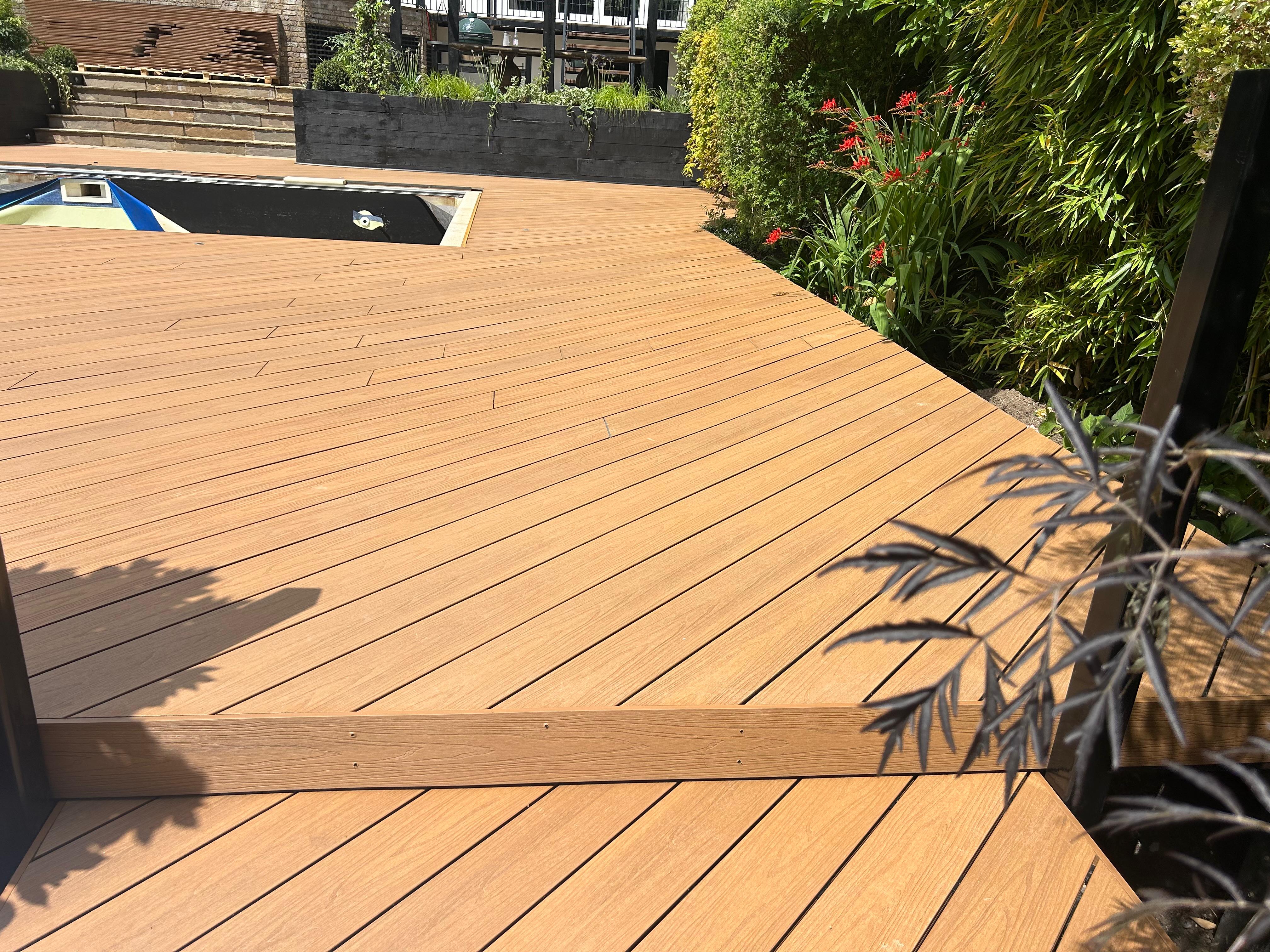 Railway sleeper flower beds detail