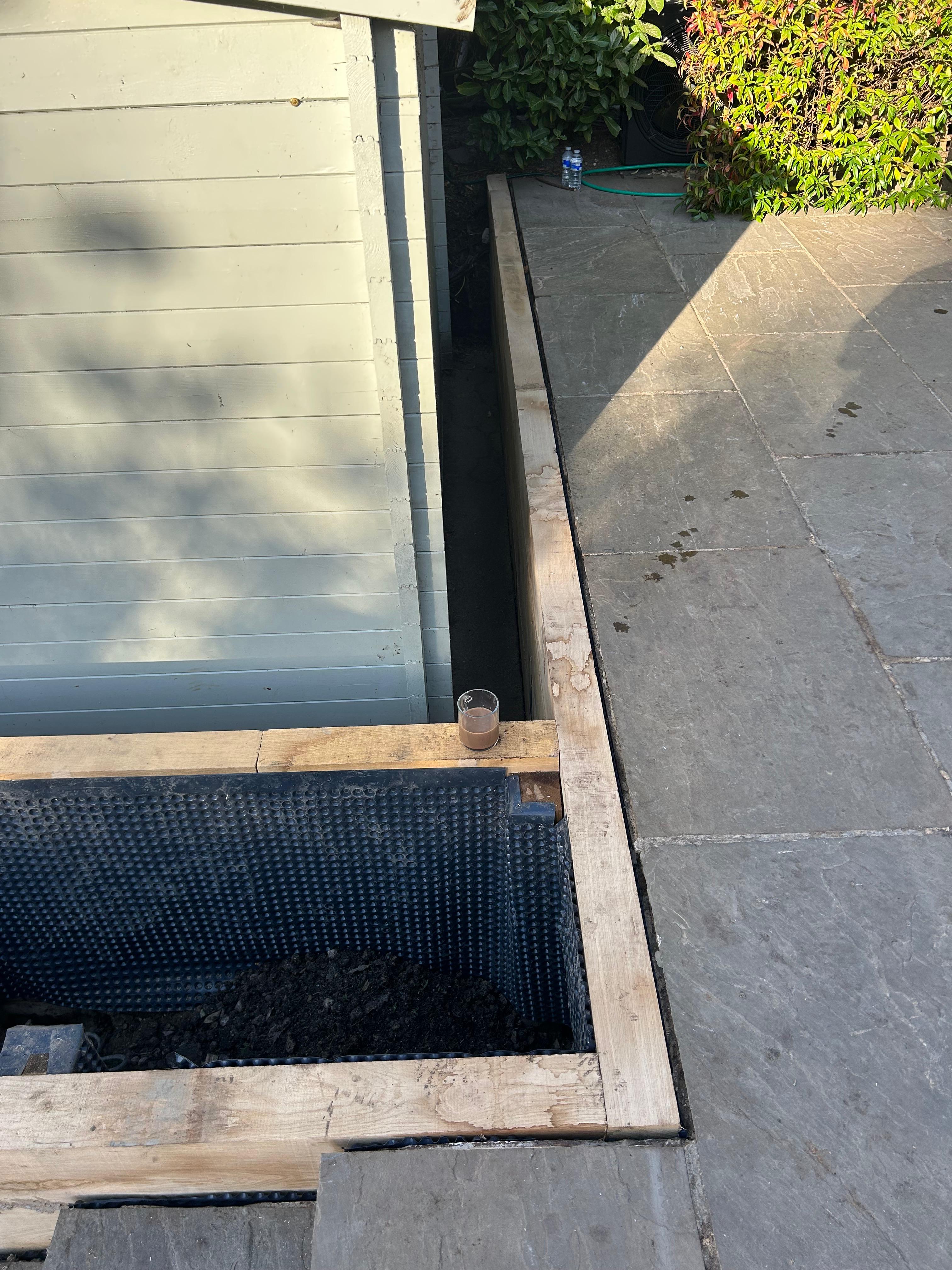 Flower bed with planting
