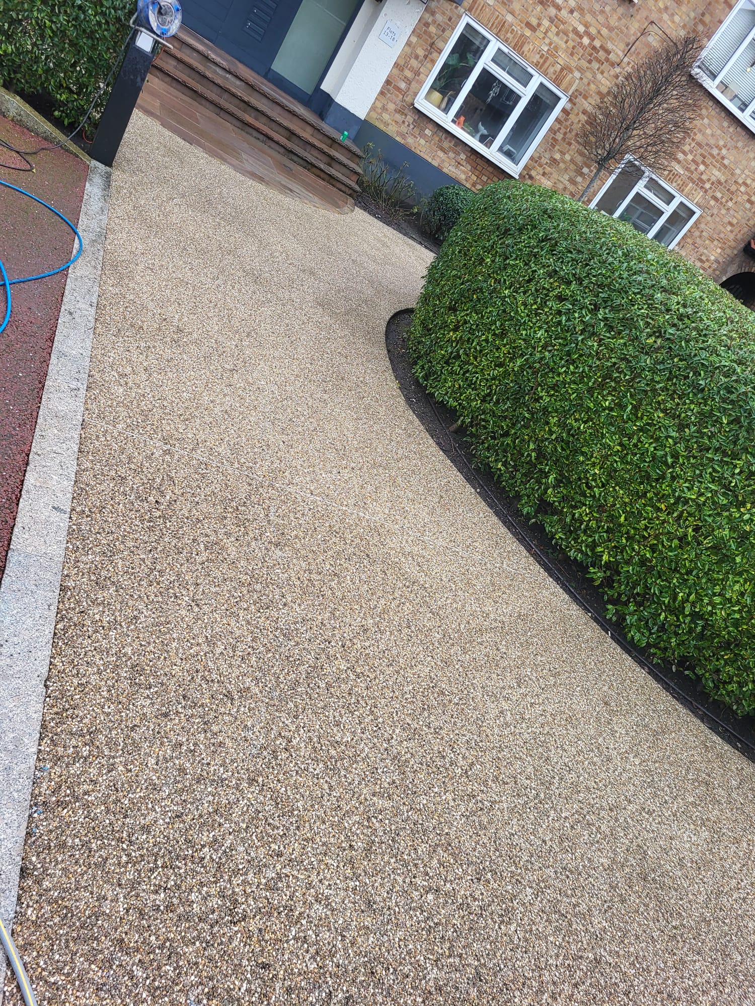 Patio pressure washing mid-clean