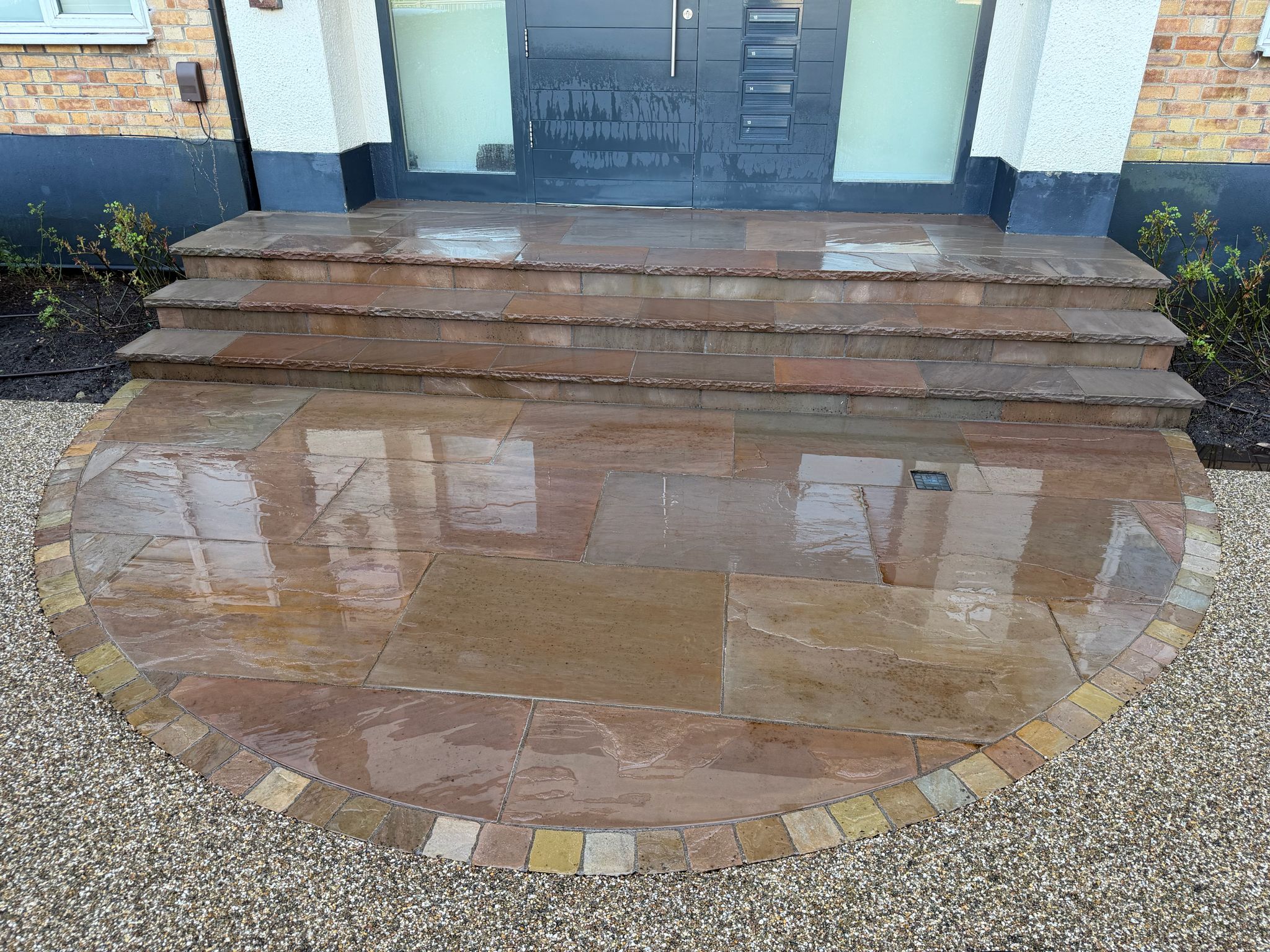Patio after pressure washing