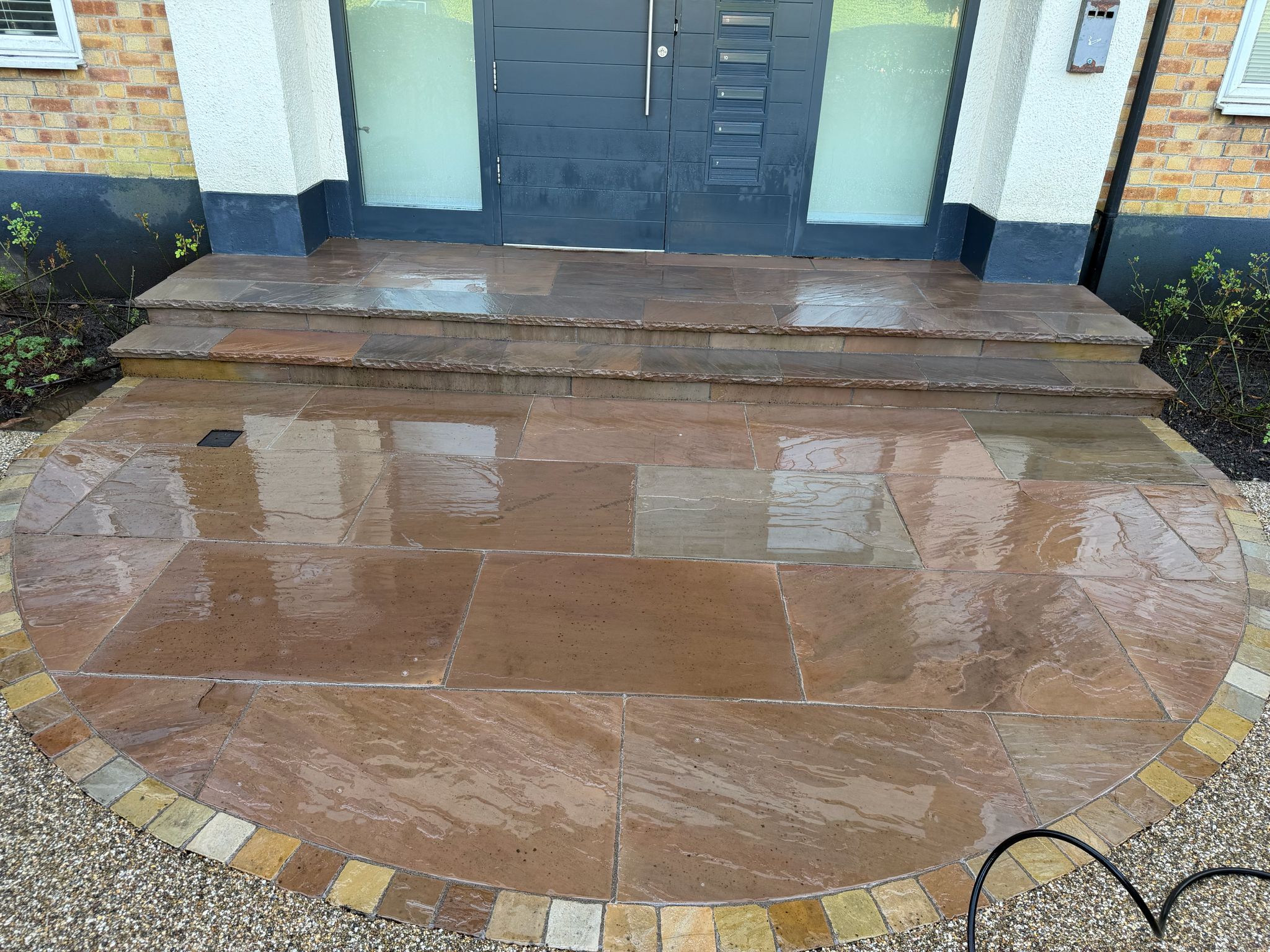 Patio pressure washing detail