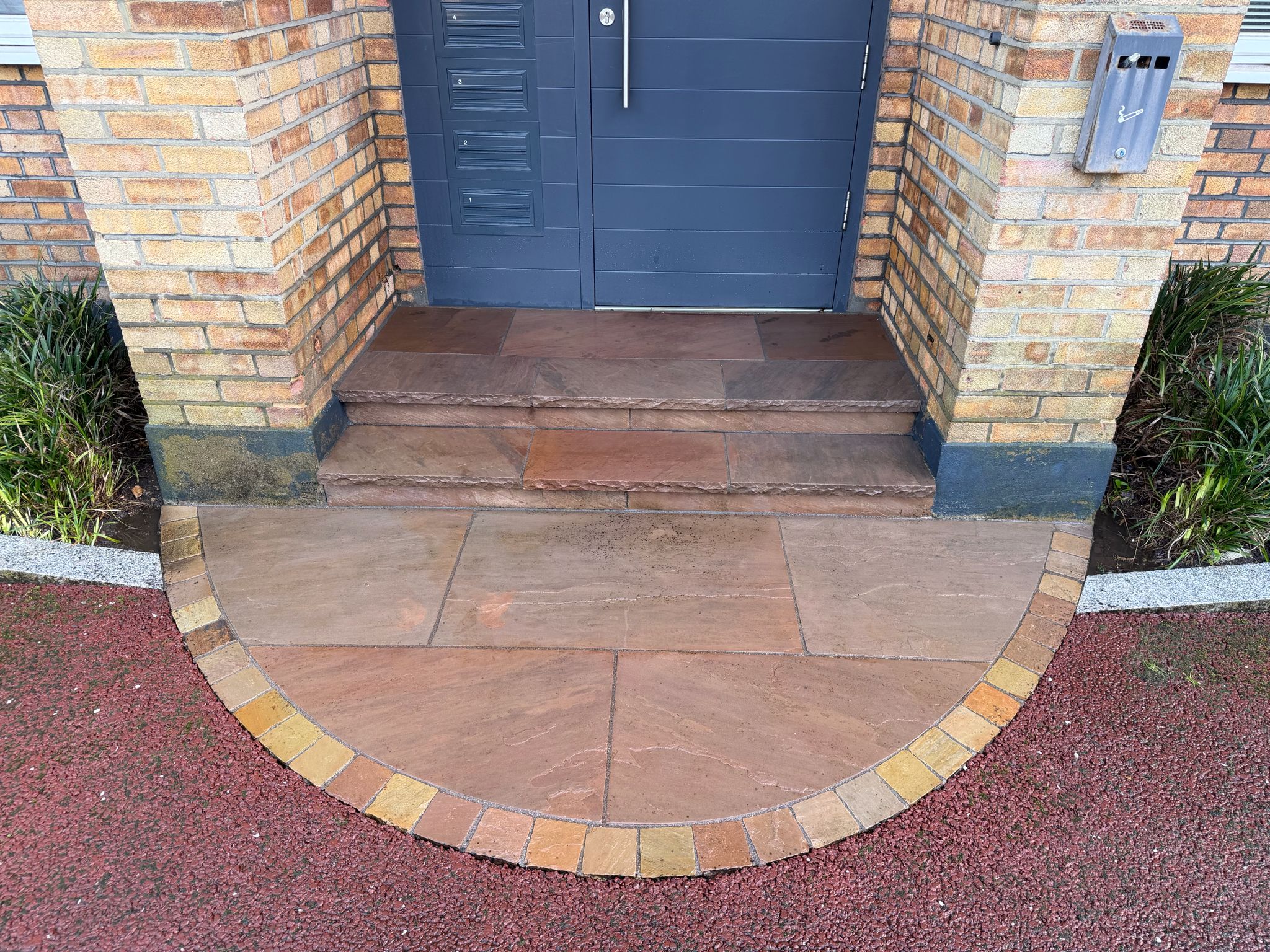 Pressure washed patio after